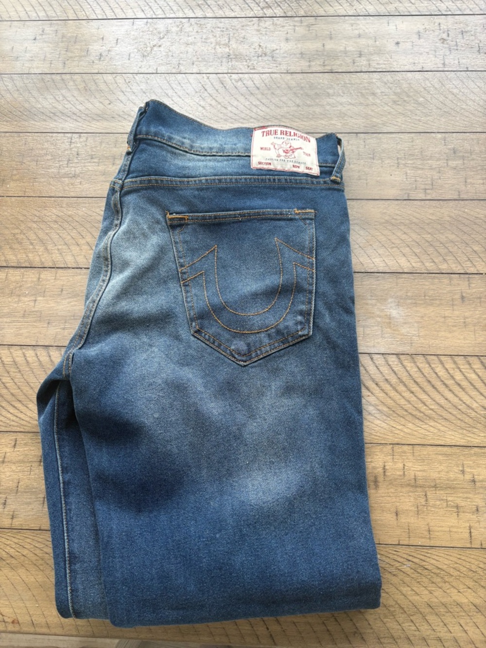 True Religion Slim Men’s Denim Jeans in Medium Blue Wash